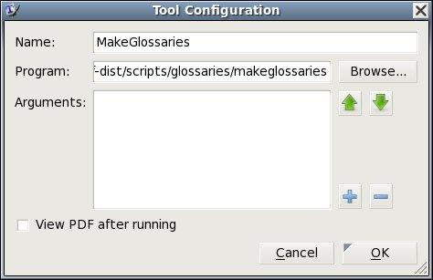 MakeGlossaries Tool Configuration