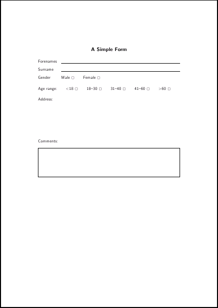 Image of blank form