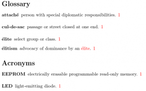 Glossary and list of acronyms on page 1.